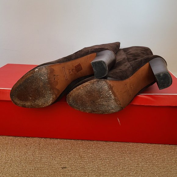 Coach Ambar Oiled Suede Boots (Chestnut) - Picture 2 of 5